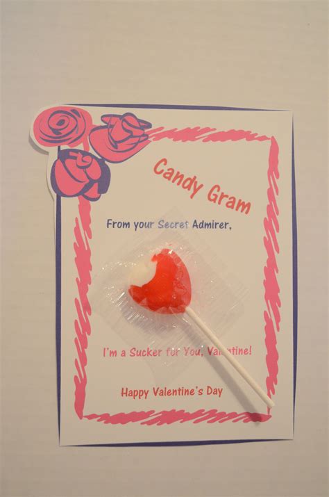 Valentines Day Lollipop Candy Gram Candy Grams Valentine Day Crafts