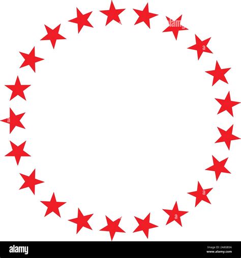 Red Star In Circle Icon On White Background Flat Style Red Star In