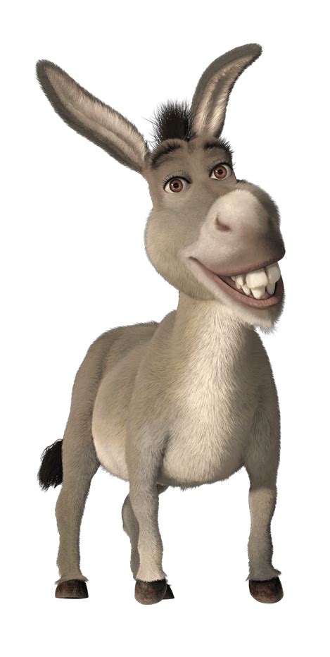 An Animated Donkey Is Smiling And Looking At The Camera With His Mouth