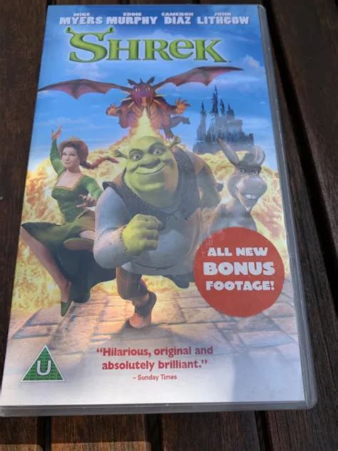 VHS VIDEO TAPE Shrek DreamWorks Pictures Animation Tape Plays OK