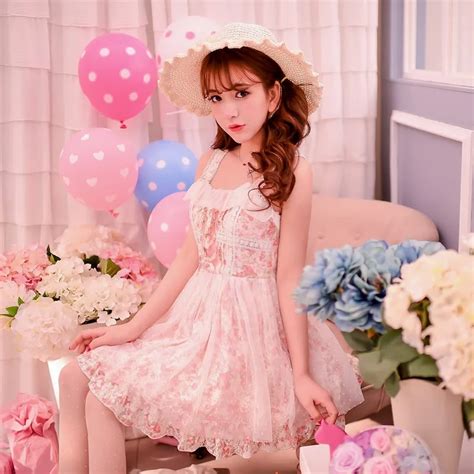 Princess Sweet Lolita Dress Candy Rain Japanese Style Summer Cute Net