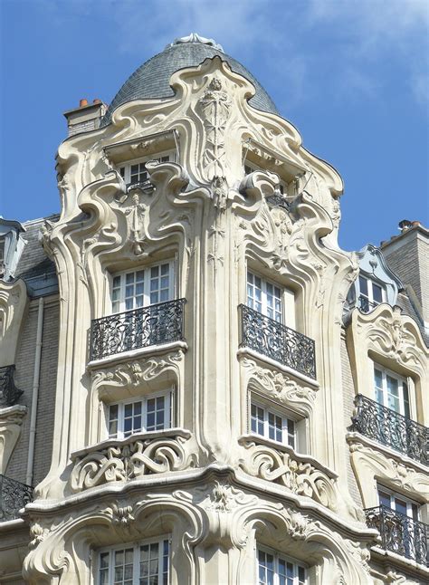 Art Nouveau Facade In Paris France Architecture