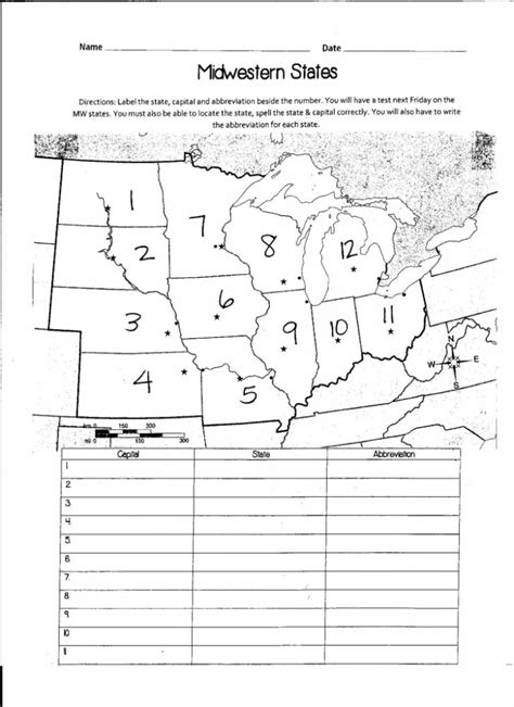 Us Midwest Region Map Blank Labelmidwest Awesome Midwest Region