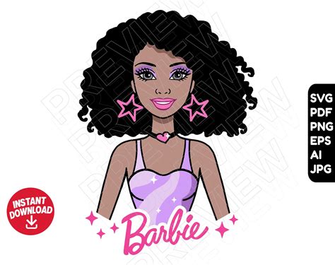 Barbie Svg Afro Barbie Doll Svg Png Clipart Cut File Layered By Images And Photos Finder