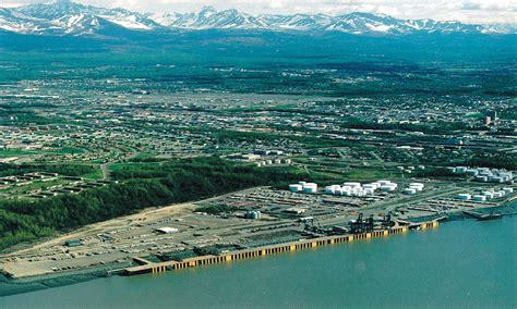 Port Of Anchorage Aerial View In Alaska Image Free Stock Photo