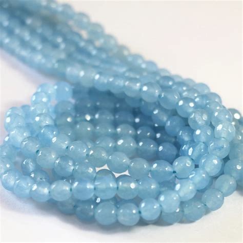 Fashion Light Blue Stone Chalcedony Jades Stone Semi Precious 4mm 6mm