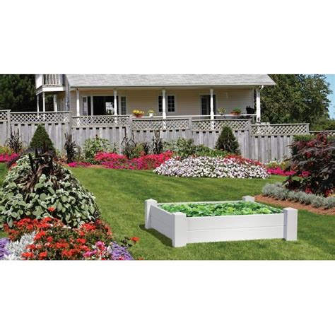 Outdoor Essentials 48 In W X 48 In L X 12 In H White Raised Garden Bed