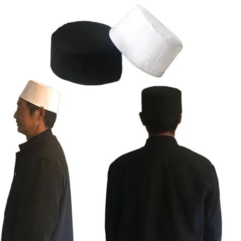 cotton mens saudi arabia turban muslim cap hats men prayer hat islam egyptian kufi topi white
