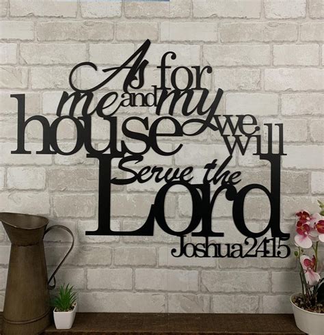 Joshua 2415 As For Me And My House Metal Wall Art Decor Etsy