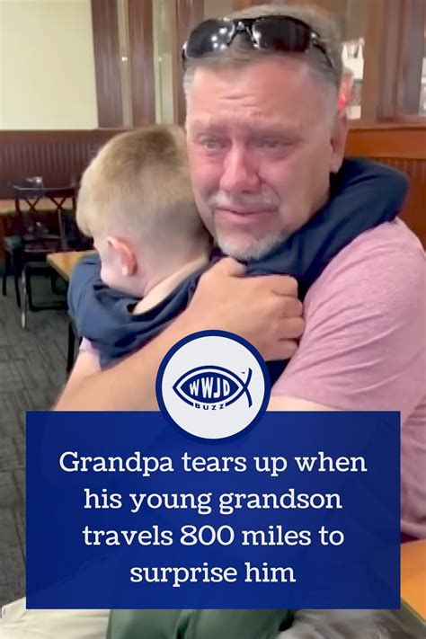 Grandpa Tears Up When His Young Grandson Travels 800 Miles To Surprise