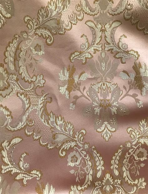 Fat Quarter 18 X 20 Sale Brocade Jacquard Fabric Antique Pink Gold