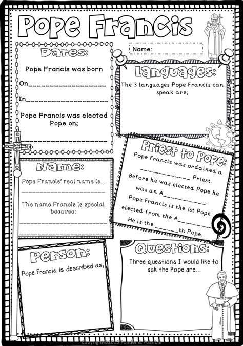 Pope Francis Grade 3 To Grade 7 Pope Francis Pope School Activities