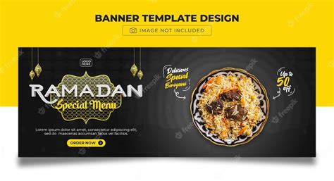 Premium Psd Ramadan Special Menu Biriyani Social Media Cover Banner