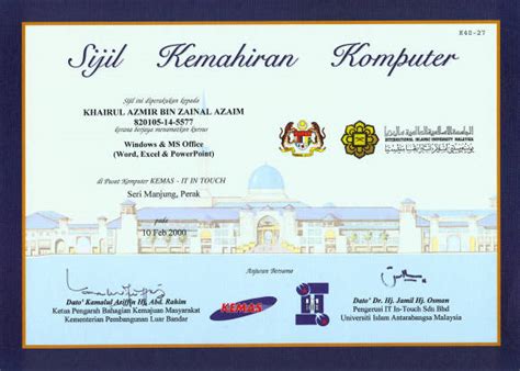 Melalui subjek mte ini saya sudah pandai membuat sijil sendiri. Contoh Sijil
