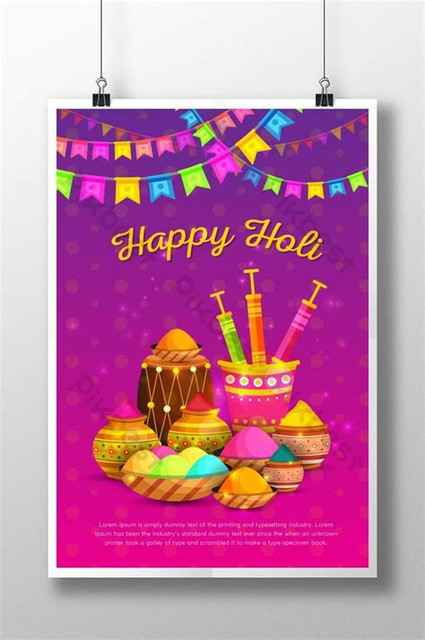 Happy Holi Festival Poster Design Eps Free Download Pikbest