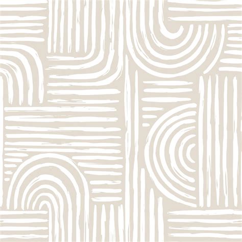 Contemporary Seamless Pattern With Abstract Line In Nude Colors My