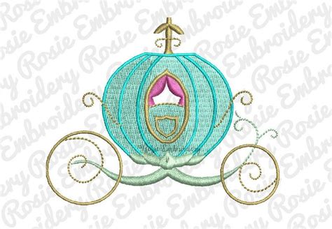 Cinderella Princess Carriage Machine Embroidery Design Instant Etsy