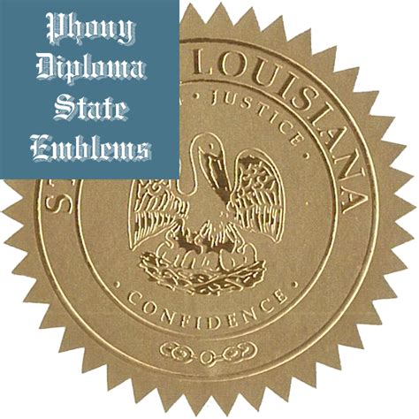 Phony Diploma Gold Foil State Seals And Emblems