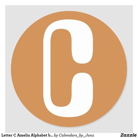 Letter C Amelia Alphabet By Janz White Peru Gold Classic Round Sticker
