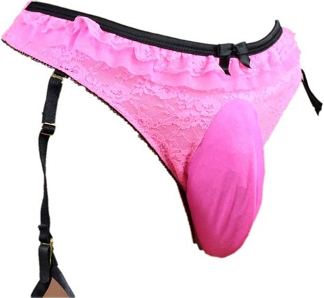 Sissy Pouch Panties Men S Lace Garter Thong Briefs Hot Underwear For