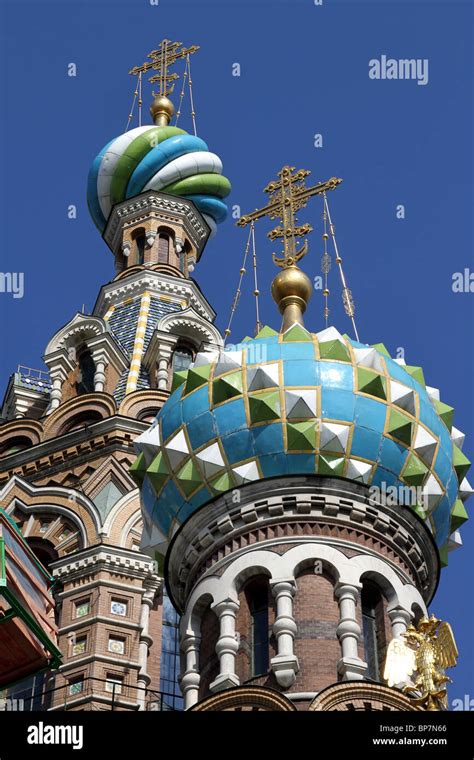 Onion Domes Of The Church Of Our Saviour On Spilled Blood In St