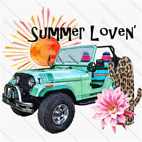 Printable Sublimation Design Summer Loven Jeep Serape
