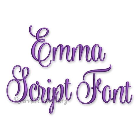 Emma Script Machine Embroidery Font Monogram Alphabet 3 Etsy