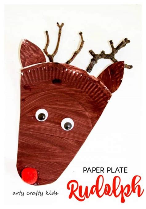 Paper Plate Rudolph Reindeer Craft Arty Crafty Kids