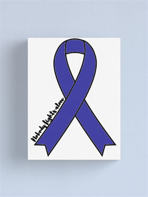 Blue Colon Cancer Ribbon Canvas Print For Sale By Anneweidner10