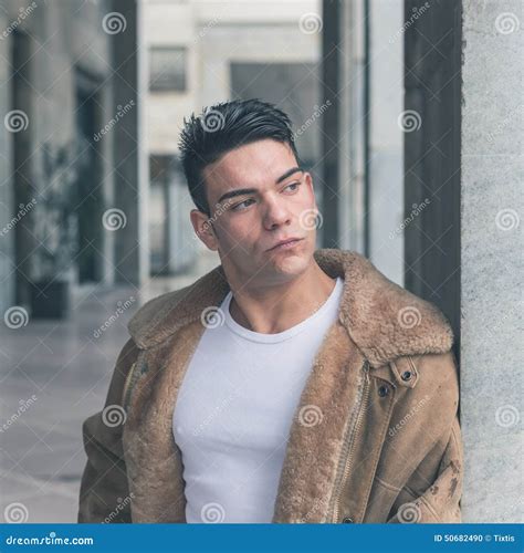 Young Handsome Man Posing In The City Streets Stock Photo Image Of