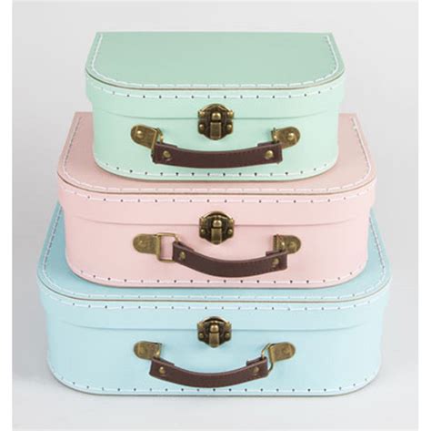 3 Pastel Retro Mini Suitcases Wedding Home Decoration Home Etsy In