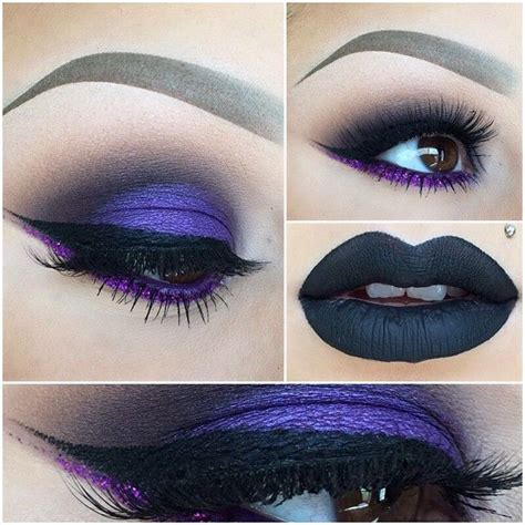 But, with a little bit of patience and practice, you can eventually master the skill of applying liquid eyeliner with ease. purple + black | Dark skin makeup, Eye makeup, Dark skin ...