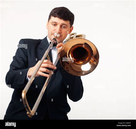 Trombone Player Stock Photo Download Image Now Trombonist Men Playing