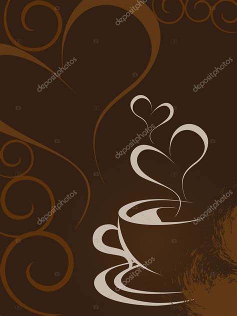 Romantic Coffee Theme Background Vector Stock Vector By ©alliesinteract