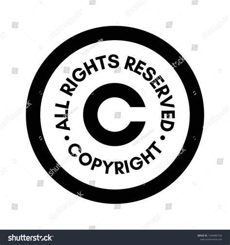 Copyright All Rights Reserved Sign Stamp Stock Vector Royalty Free