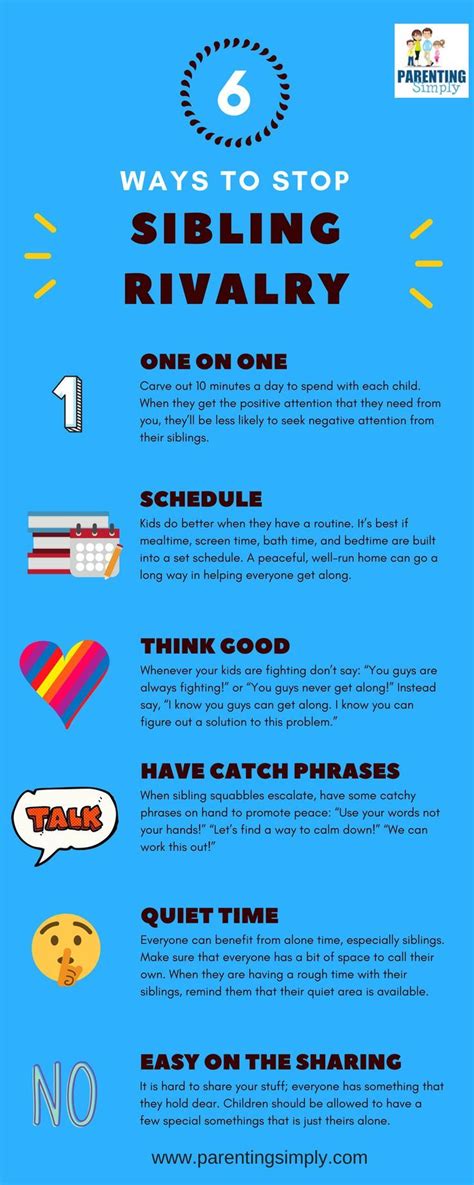 Infographic Ways To Stop Sibling Rivalry Sibling Rivalry Parenting
