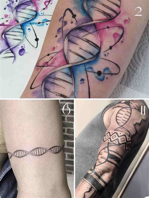 43 Dna Tattoo Strands Chains And Flower Designs Tattooglee Dna Tattoo