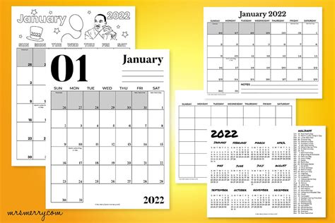 Printable 2022 Calendars Pdf Calendar 12 Com Make Your Own 2021 2022
