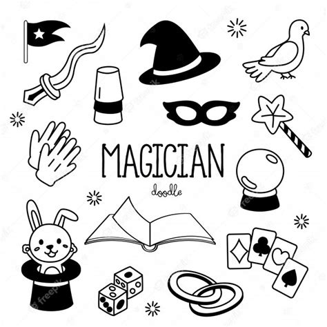 Premium Vector Hand Drawing Styles Magician Items Doodles Magician