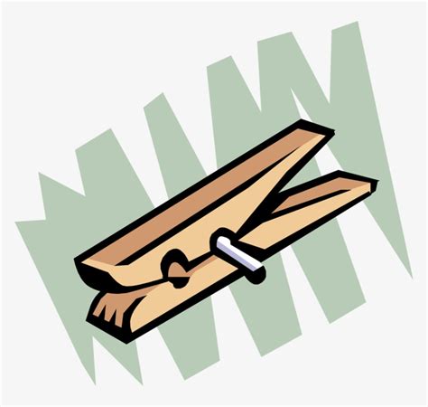 Vector Illustration Of Clothespin Or Clothes Peg Fastener Clothespin