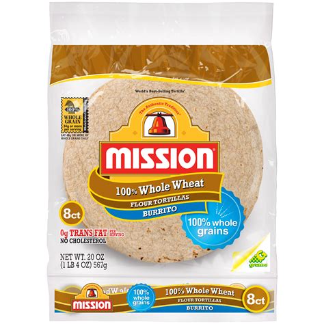Mission 100 Whole Wheat Flour Burrito Tortillas Shop Tortillas At H E B