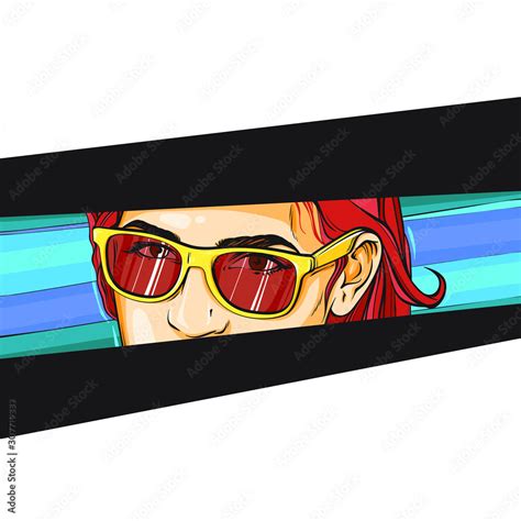Vector Illustration Of A Girl With Glasses In Comic Style Yellow Glasses On A Beautiful Girl