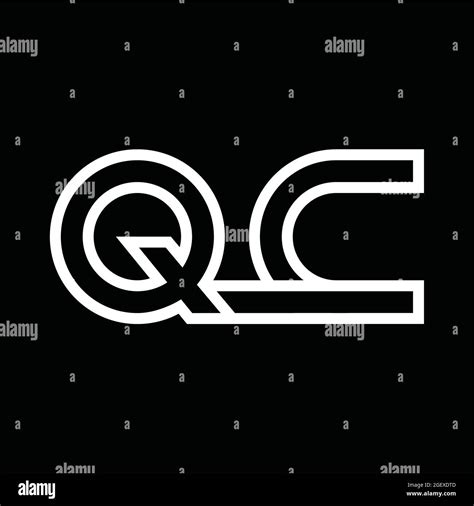 Qc Logo Monogram Letter With Shield And Slice Style Blackground Design