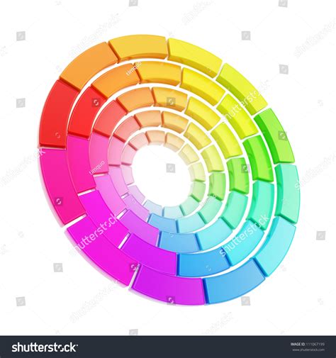 Twisted Color Range Spectrum Round Circle Palette Isolated On White