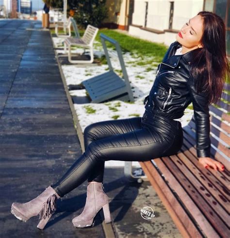 Emma Diaz Emmabymyself Twitter Leather Dresses Leather Fashion Stylish Outfits Shiny
