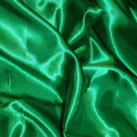 Silky Polyester Satin Emerald Green Fabric Direct Online