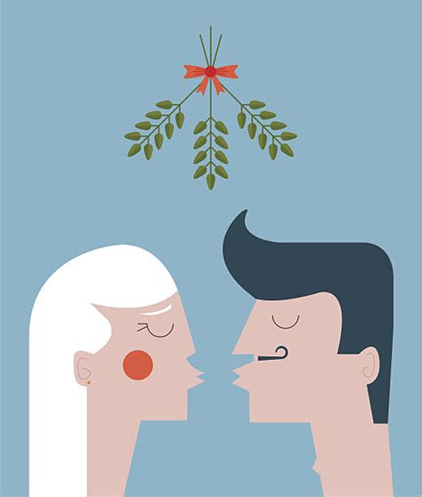 man and woman kissing under the mistletoe illustrations royalty free vector graphics and clip art