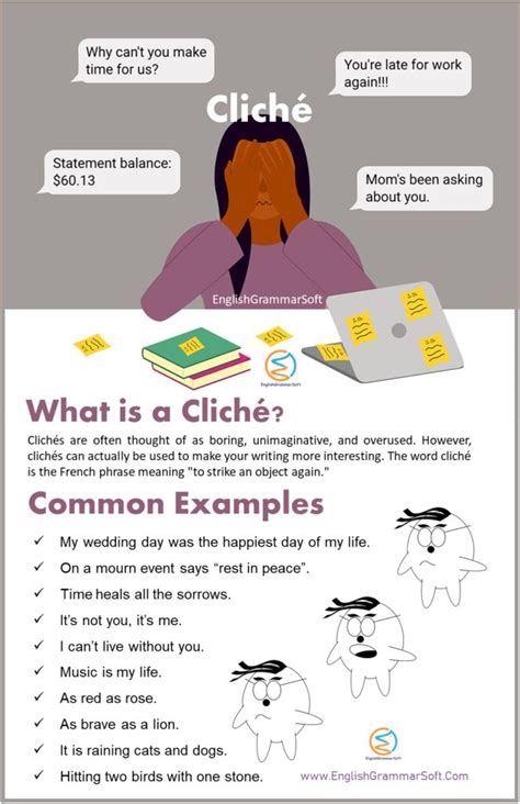 What Is A Cliché Examples In Literature And Sentences Englishgrammarsoft