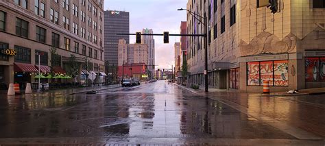 Downtown Akron In The Evening Rakron