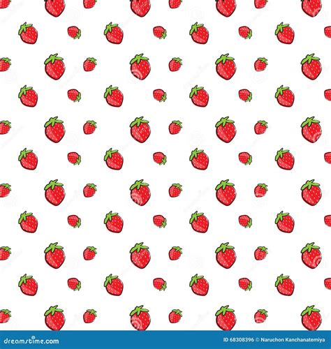 Strawberry Seamless Pattern Stock Vector Illustration Of Strawberry